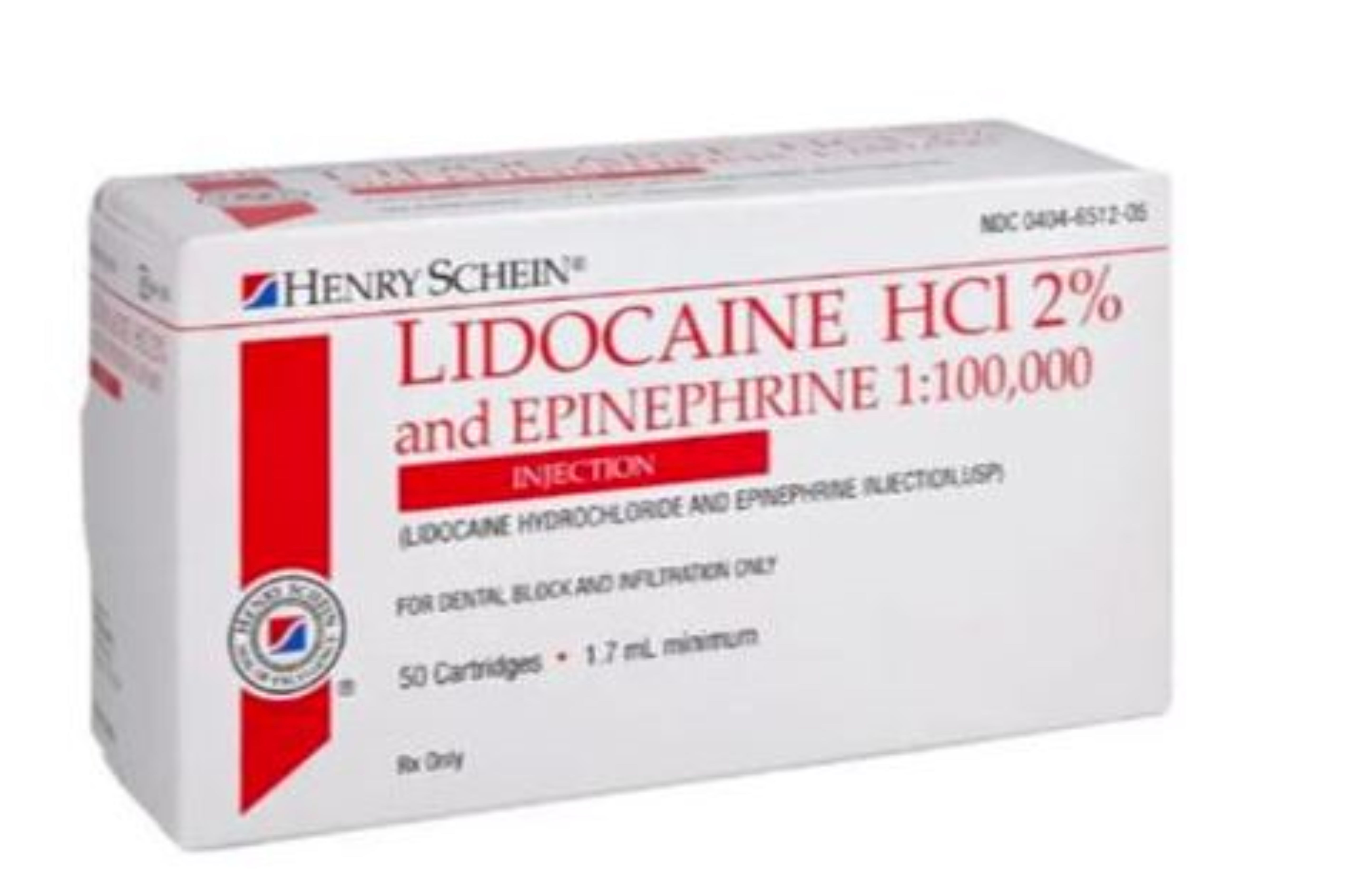 Lidocaine 2% Epinephrine 1:100,000 1.7 mL 50/Bx